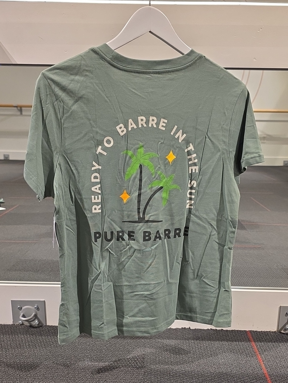NWT Pure Barre - Barre in the Sun Graphic Tee in Green